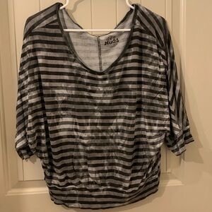 Mudd Off The Shoulder Striped Crop Top